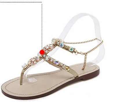 CSS555 shinning rhinestones crystals flats sandals women fashion flip flops