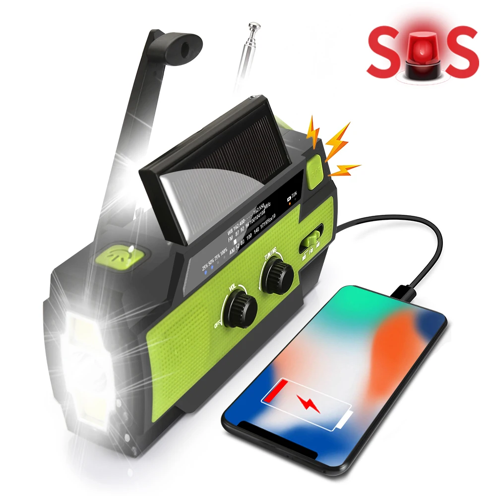 Dynamo Charger Solar Hand Crank Multifunction radio  solar survival multifunctional tool