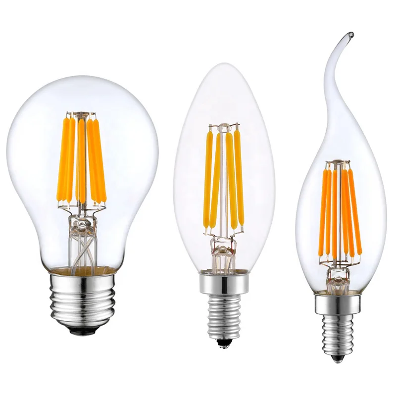 3W 5W 7W 9W Led Filament Light Bulb E27 Led Candle Light E17 E14 B22