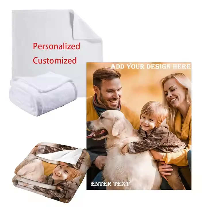 wholesale 100% polyester sunflower flannel fleece custom print white mink sublimation blanket