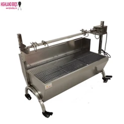 Stainless steel BBQ Spit Roaster  BBQ Rotating charcoal bbq grill with Motor