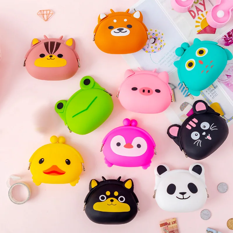 
2021 Monederos De Silicona Custom Silicone Fruit Pvc Small Mini Wallet Kids Coin Purse Money Cute Purse 