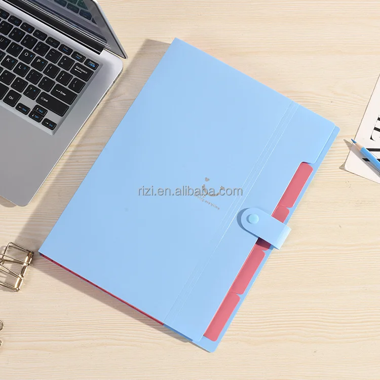 Amazon Best Seller A4 Colorful 5 pockets Tabbed Classification Expanding File Folder Organizer