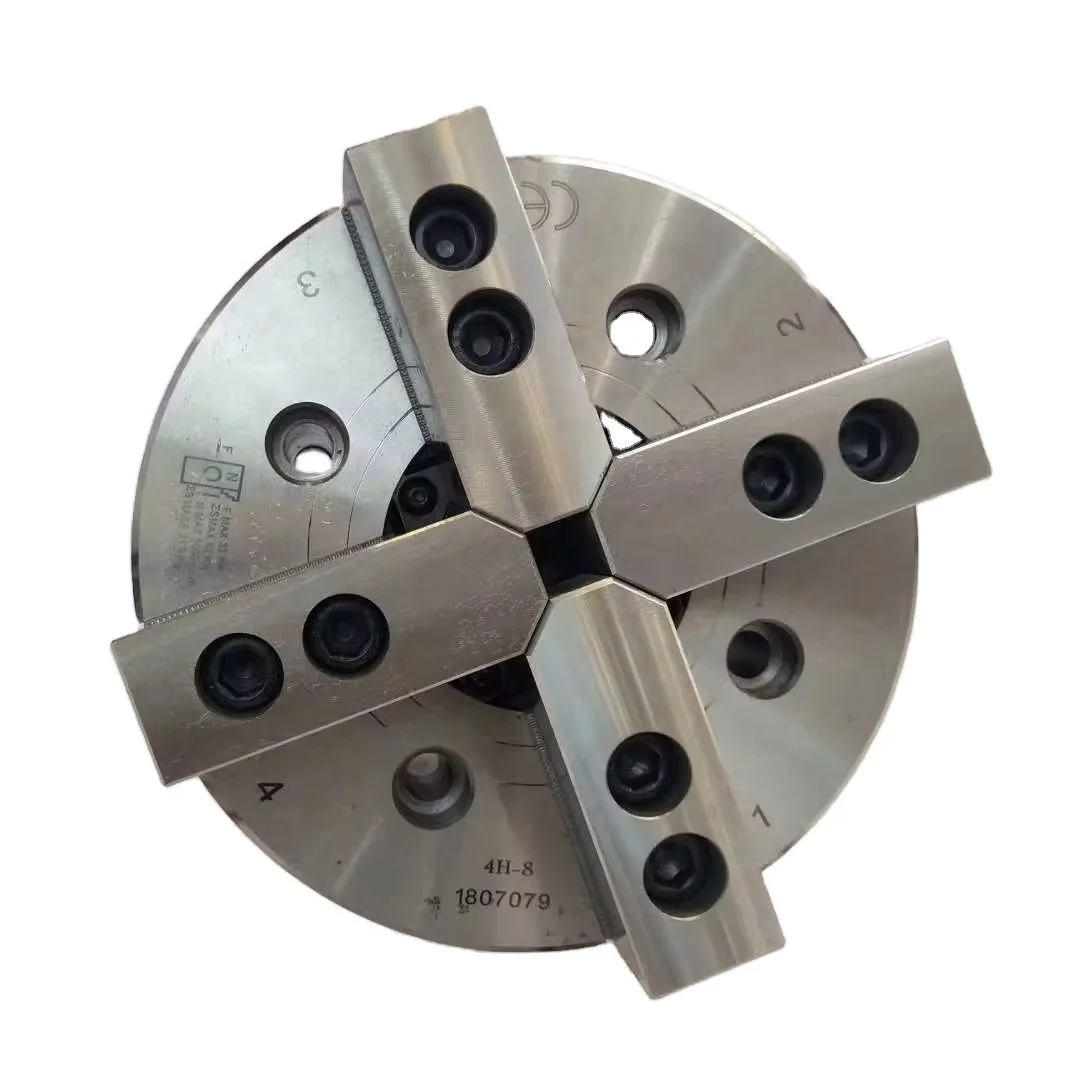 4-jaw chuck, rotating fully automatic chuck, clamping square workpieces, high-precision 4-jaw hydraulic power chuck