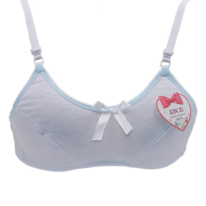 JUNXI 2022 Classic style Teenage Bras For Girls 100% cotton Breathable Seamless Underwear