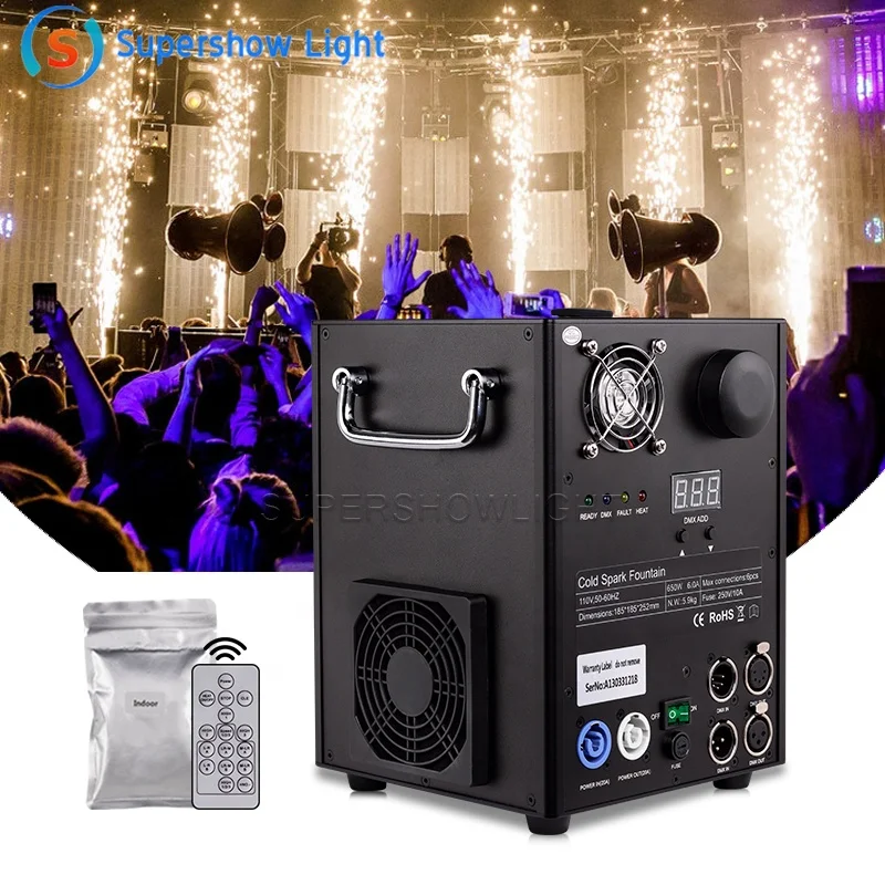 Wireless 750W cold spark machine  DMX512 remote control Effects Equipment Dj Wedding Party Stage Fireworks Fountain Machine