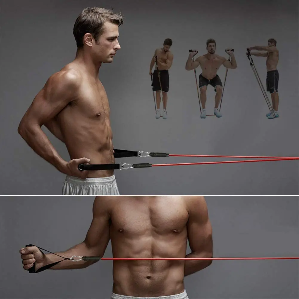 
Resistance Bands Set with Door Anchor, Handles, Waterproof Carry Bag, Exercise Bands 