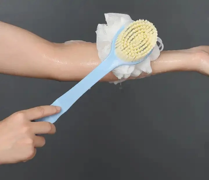 Hot Sale Creative Scrubbing Bath Brushes  Long Handle Double Sided Bath body Cleaning Bristles Body Brush