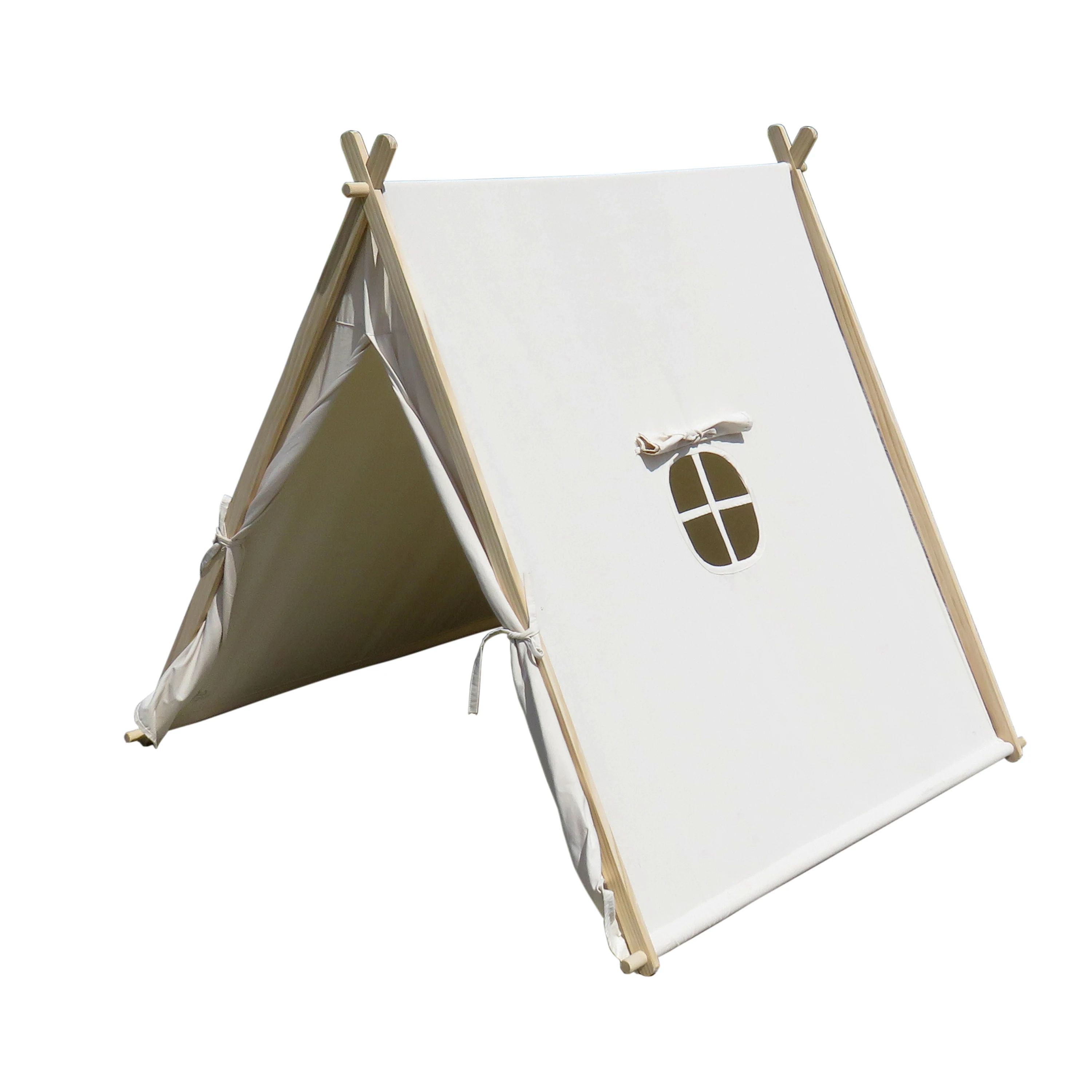 GodsWord Indoor Kids Play Triangle Tent 100% Cotton Fabric Wood A Frame Kids Teepee Tent For Children Indian Play House Tent