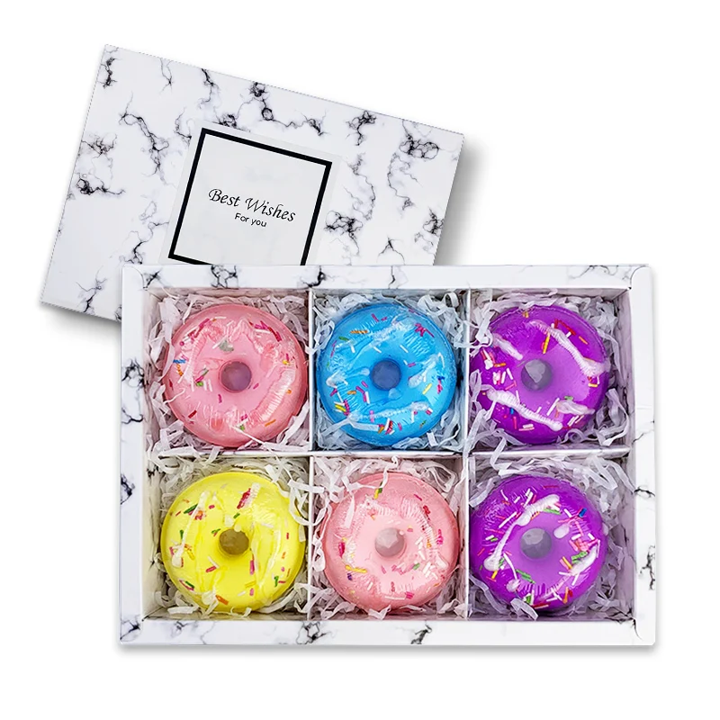 Custom Round Donut Shape Organic Hydrating Exfoliating Bath Salt Bomb