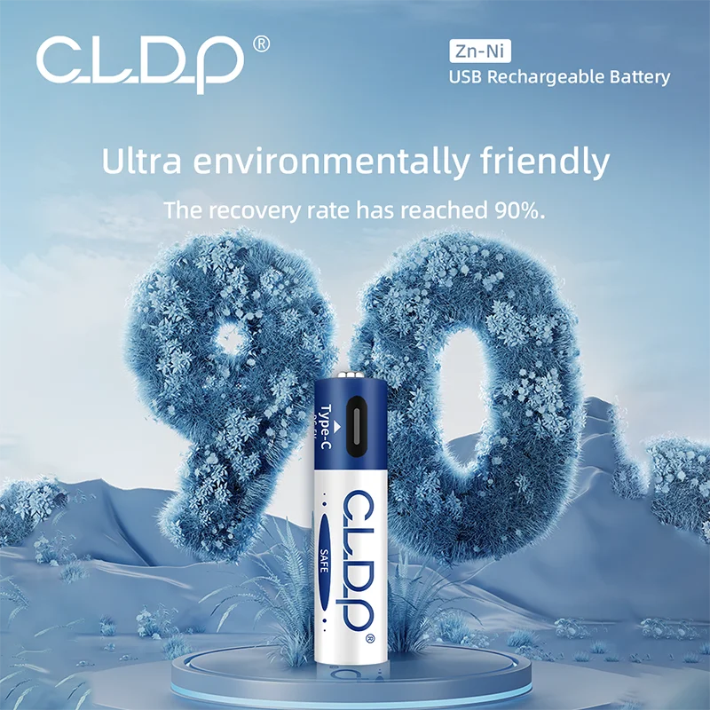 CLDP brand 4pcs per pack No.7 1.6v 500mWh Zinc-Nickel usb aaa rechargeable batteries for wholesale