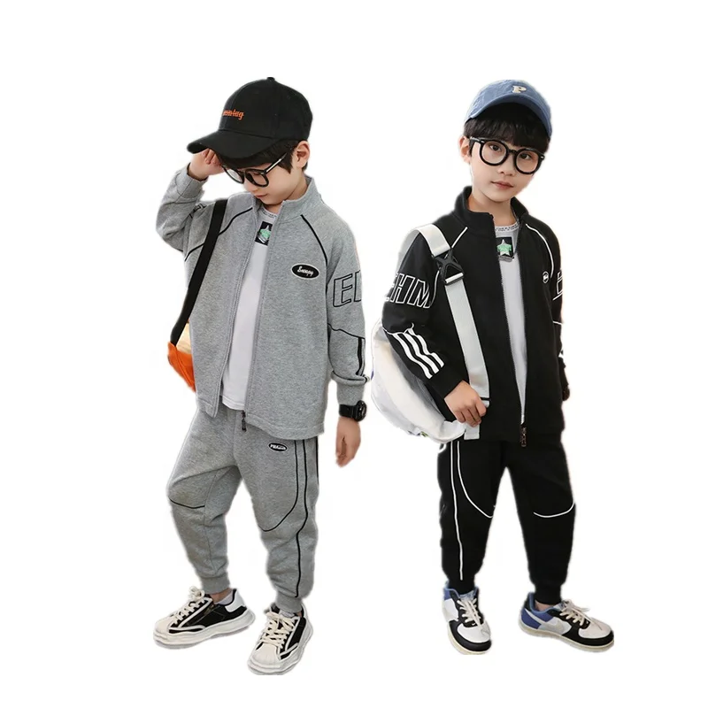 Wholesale Sports 2 Piece Kids Boys Clothes Set 8-12 Years of Age Tracksuit