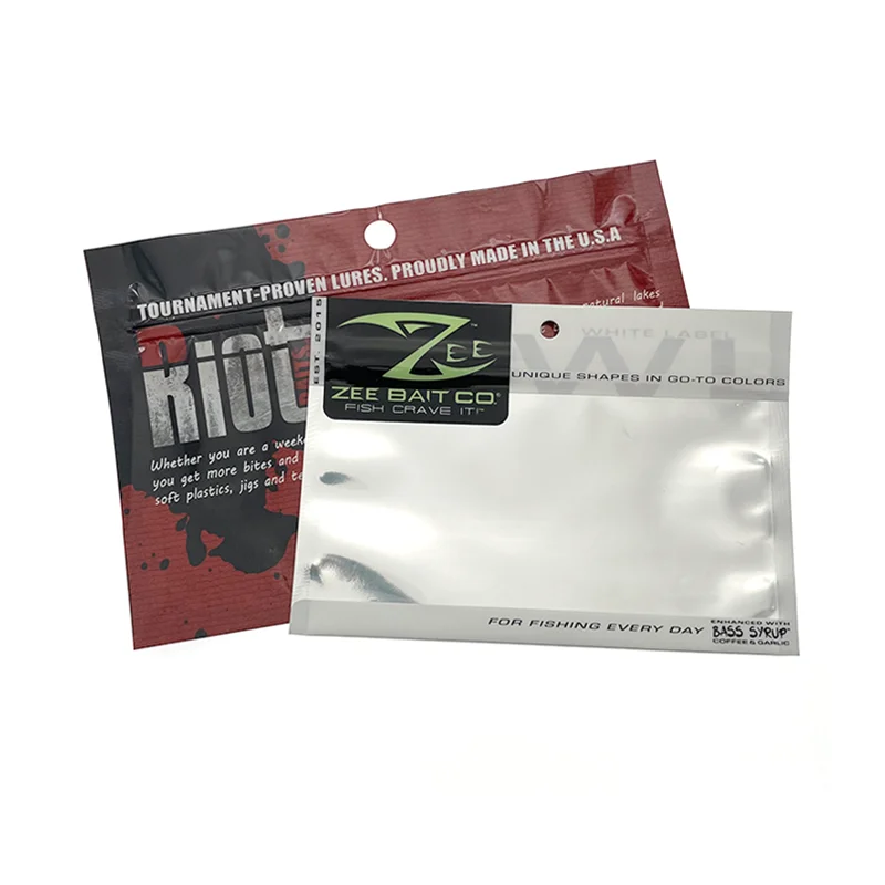 Custom Fishing Hook Bait Pouch Aluminum Foil Plastic Packaging Fishing Lure Reusable Zipper Bag