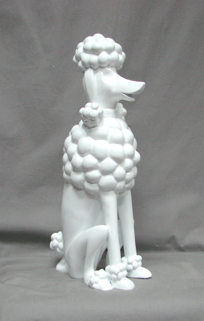 Miniature Garden Decor Dog Poodle Sculpture Statues Ornament Resin Art Color Feature Material  Animal supltures for Living-room