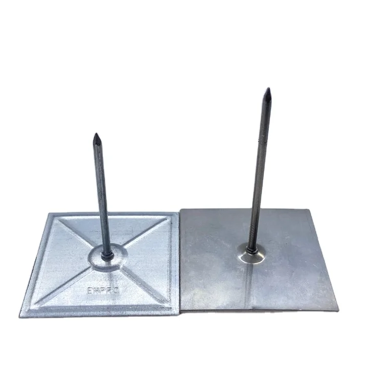 12Ga X63mm Insulation Self Adhesive Stuck Up Hangers With 50X50mm Square Base self adhesive stick pins with washer manufacturers