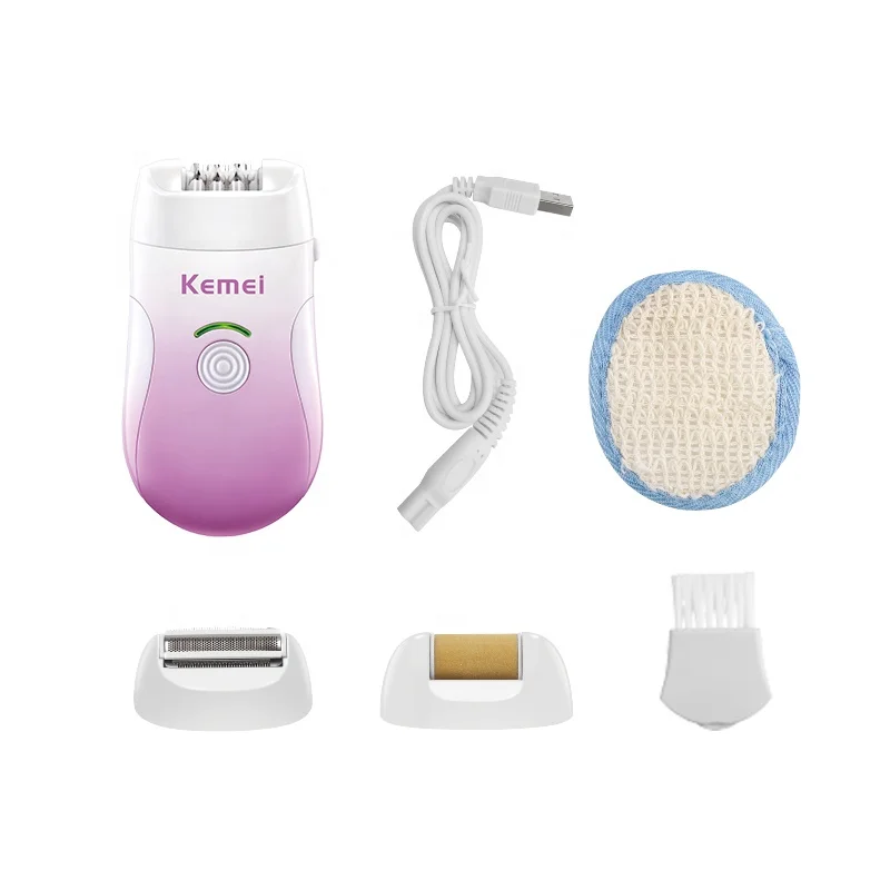 Women Usb Charging Cordless 3 in 1 Epilator Hair Removal KEMEI km-908B LCD Electric Tweezers Dry wet Use Portable Epilator
