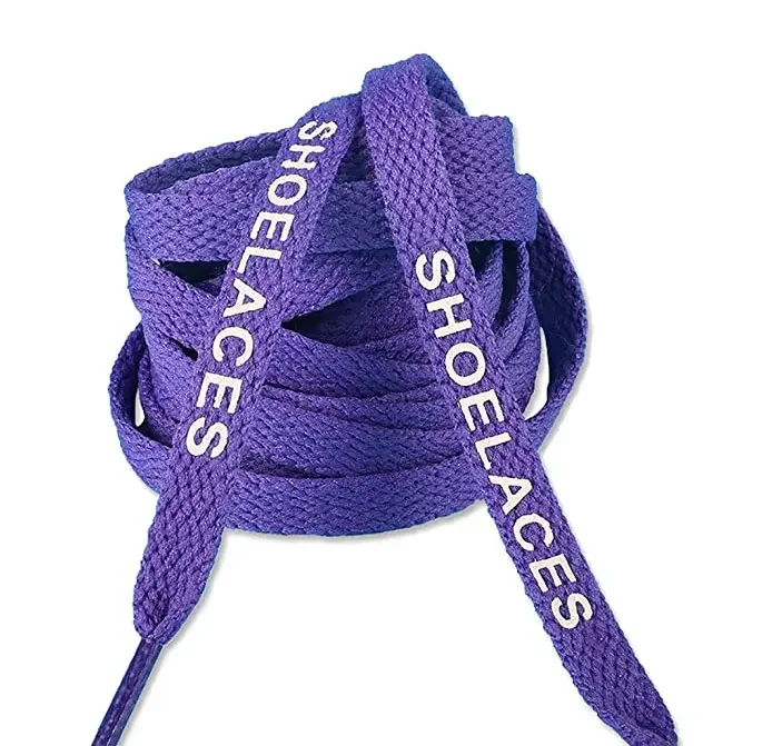 High Quality Shoelaces Polyester Elastic Shoelace Factory Popular Logo Custom Tips Flat Shoe Lace
