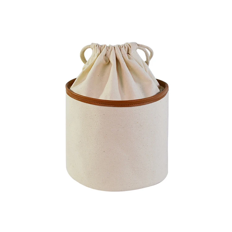 Chiterion Single Shoulder Drawstring Canvas Stringdraw Cosmetic Tote Bag Make Up Bucket With Canvas Strap