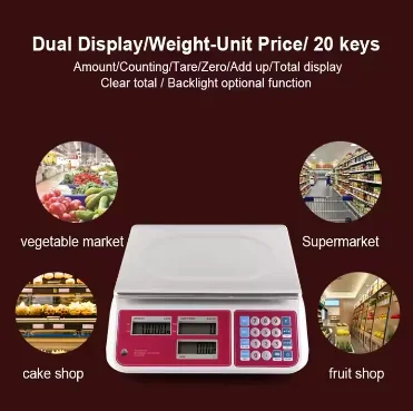 16 keys Unit Price amount counting Dual Display electric 20k digital price computing scales in china Price Scale