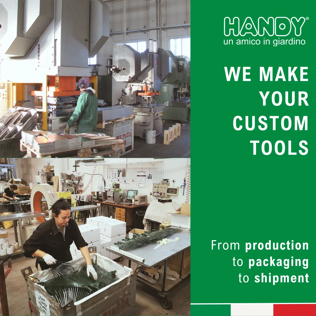 Italian Manufactured Galvanized Steel Lawn Rake 22 Tines Superior Quality Gardening Cleaning Wood Handle Long Landscaping