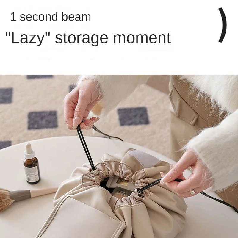 Drawstring Cosmetic Bag for Women 2023 New Travel Portable  Cosmetic Bag Makeup Brush Storage Bag