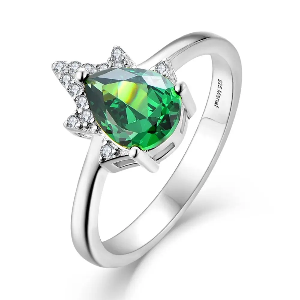 Rings For Women Drop Style Engagement 925 Sterling Silver Ring Wedding Jewelry