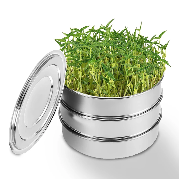 Heavy 3-Tier Seed Sprouting Kit Germination Tray Stainless Steel Mesh Sprouting Trays