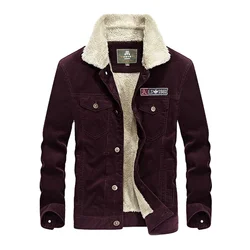 custom corduroy jacket fleece warm with borg collar in wine red
