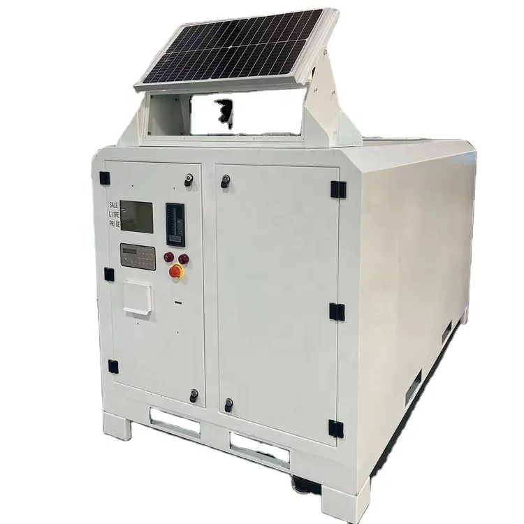 2000L Single Nozzle Mobile Tank Hand Shake Pump Mini Fuel Dispenser Oil Container Solar Panel Portable Petrol Station