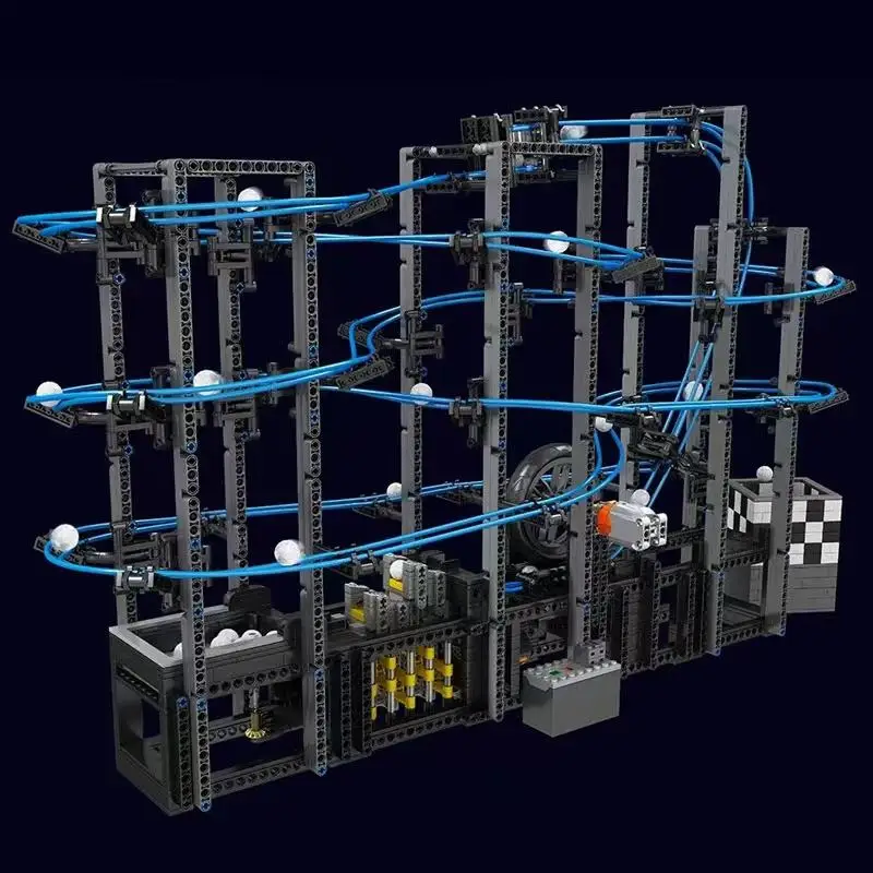 Mould king 26002 High-tech Great Ball Contraption Marble Run MOC With Motor Building Block Model Technics Kids Gifts