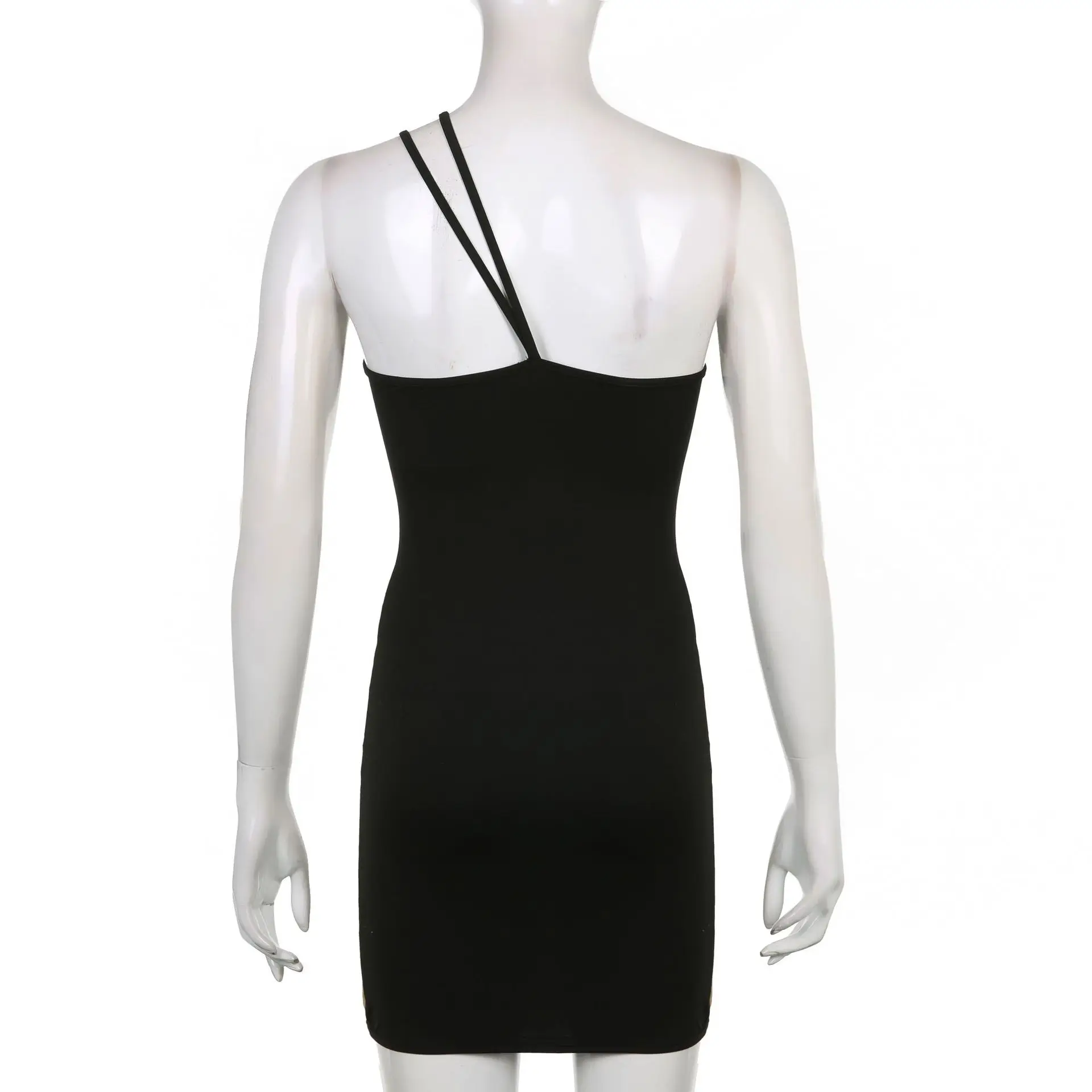 Sexy Print Ladies One Shoulder  Sleeveless Slim  One Piece Short Skirt Women dress causal dresses for women