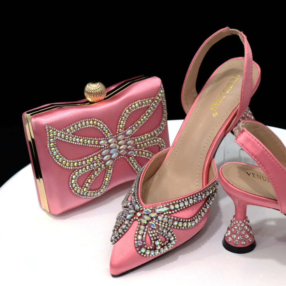 Wholesale  New Design African Nigerian Party Women Match Shoes And Bag Set For Wedding