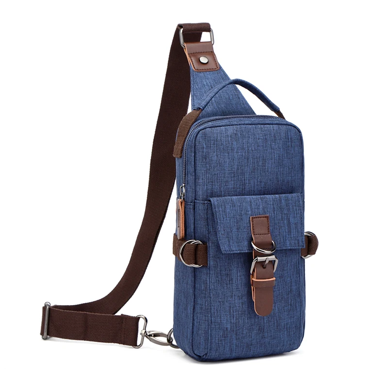 ZUOLUNDUO Wholesale High Quality Canvas Unisex Travelling Cross Body Shoulder Messenger Bags sling Chest Bag for Men