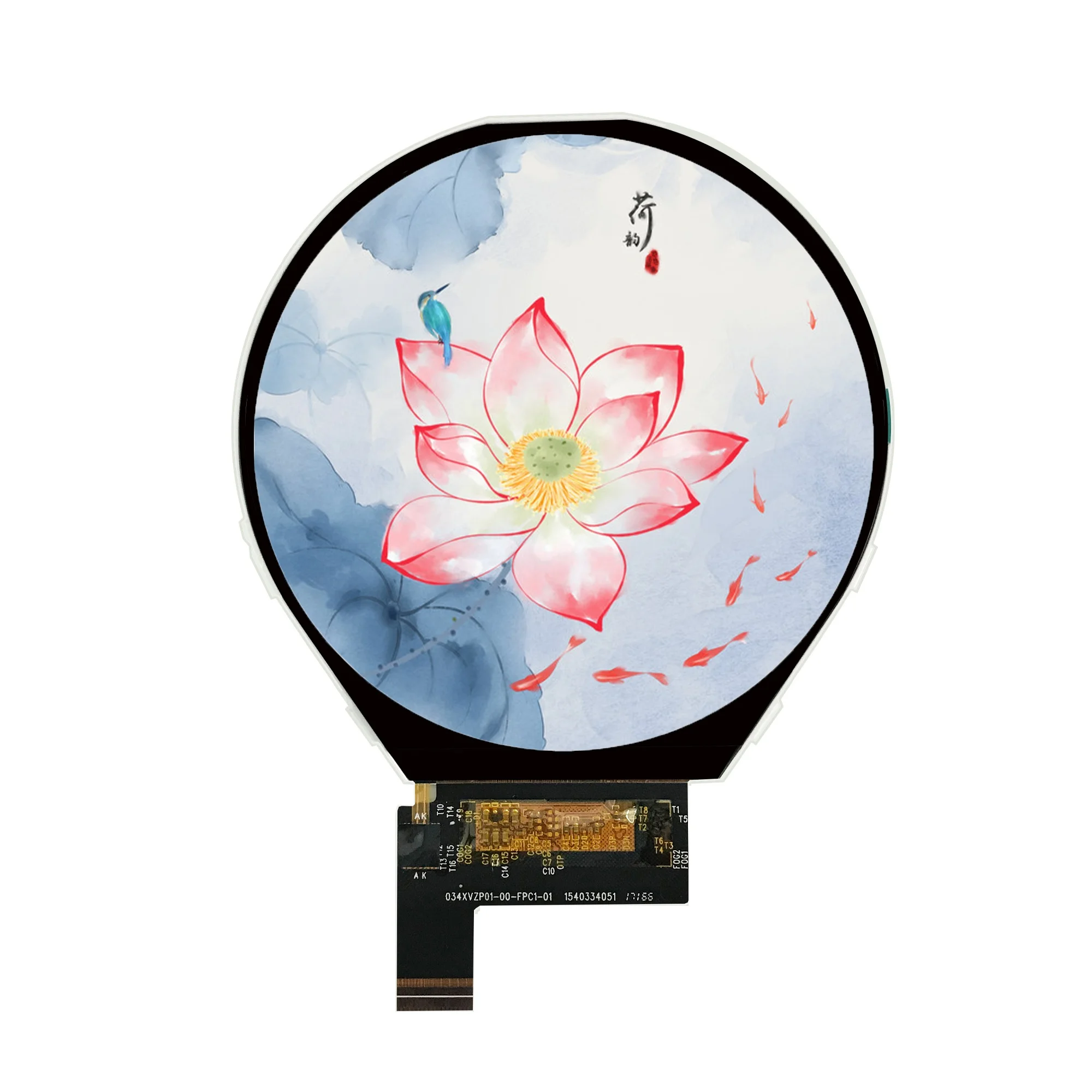 Small 3.4 inch 800*800 mipi dsi interface mini  shape wearable small tft round ips lcd display