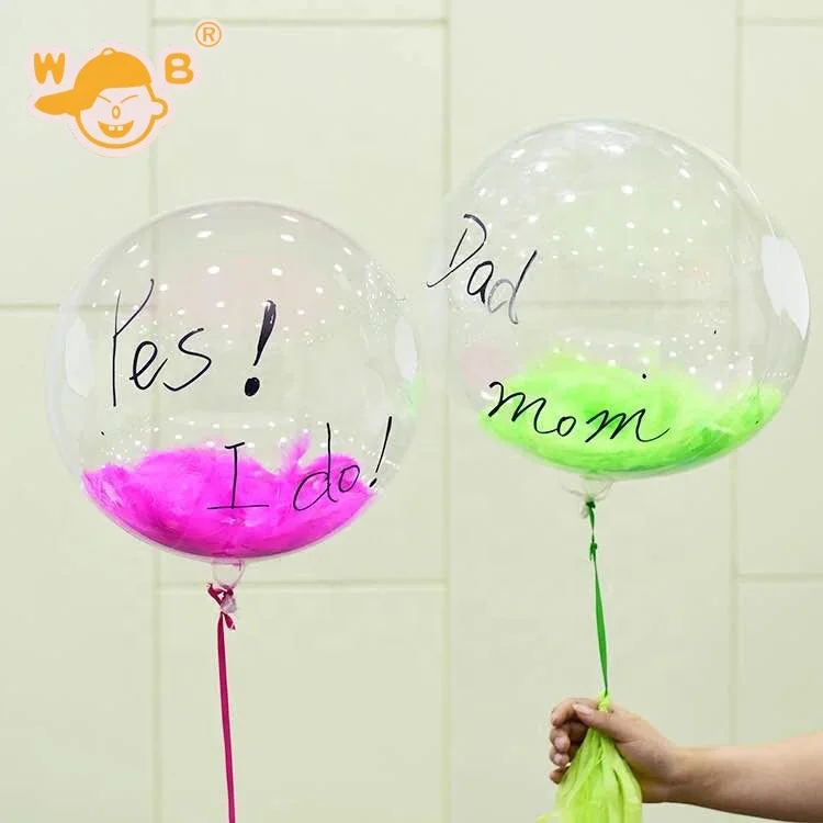 Manufacture Well Priced LED Bobo balloon light for promotion gift 18 inches led rope helium ballon