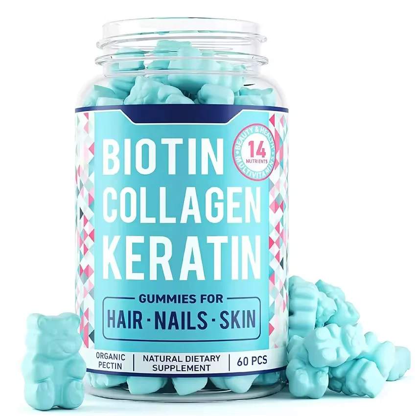 High quality collagen gummies Vitamin And Supplements Bear Vegan Biotin Collagen Gummies Hair Loss Supplement Hair Skin Nails