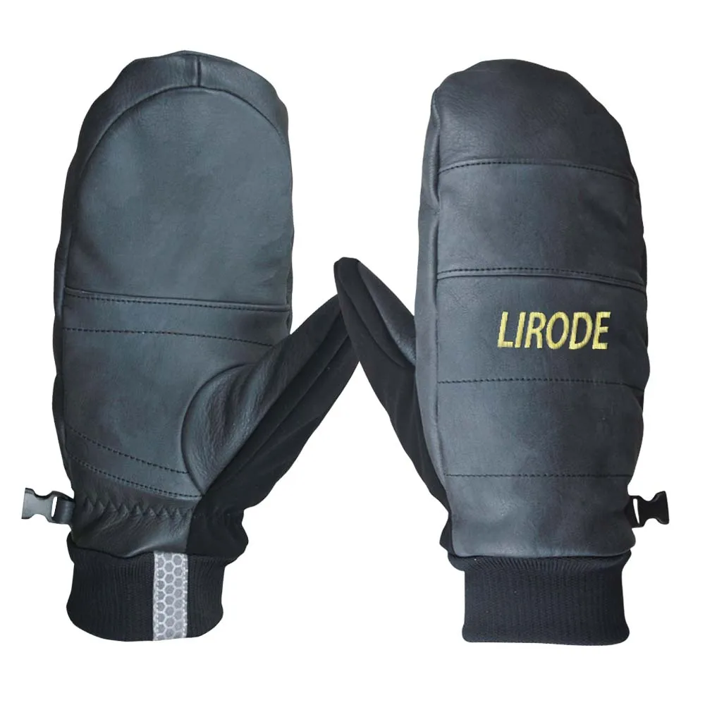 Cold Weather Waterproof Snowboarding Skiing Snow Mitts Gloves with Fingers Outdoor Winter Warm Black Ski Mittens for Men Women