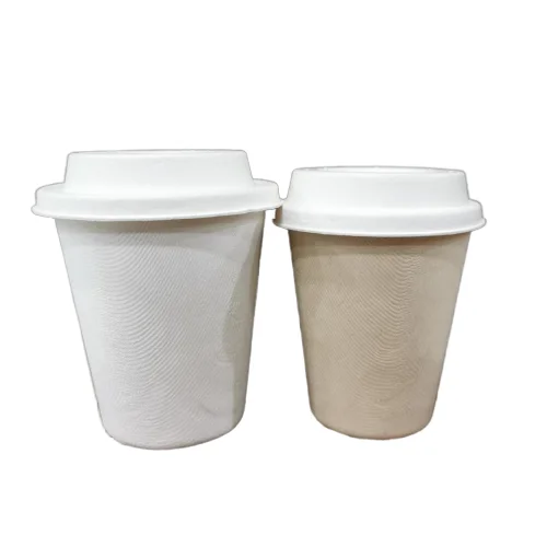 biodegradable molded sugarcane pulp coffee cup cover lids for hot drinks