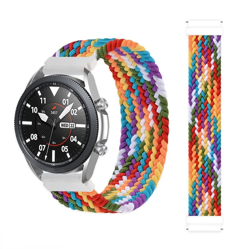 Braided Solo Loop band for Samsung Galaxy watch 4/classic/Active 2 Watchband 20mm 22mm Bracelet correa Amazfit GTS 2 mini strap