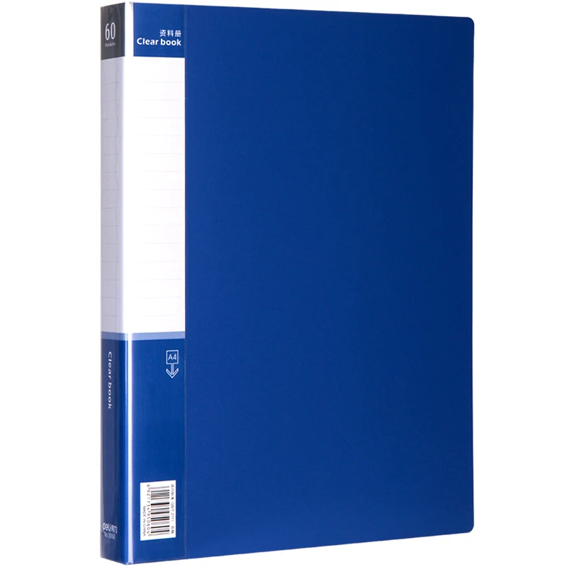 Black Presentation Book and Binder with Plastic Sleeves 60 Pocket Displays 120-Page Documents Certificates Important Papers