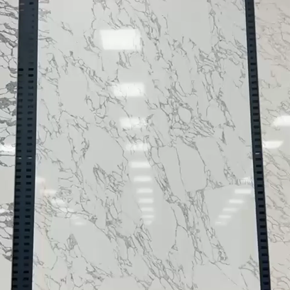 AST OEM/ODM Quartz Cuarzo hot sale  delicate Artificial Stone slab 5118 Arabescato Vagli slabs for kitchen Counter Top