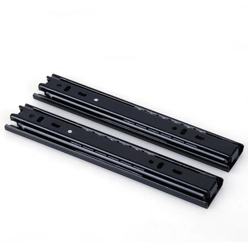 35 wide 12.7 thick medium load three stage rail ball rails track  Quiet cupboard drawer with sturdy wardrobe slide rails