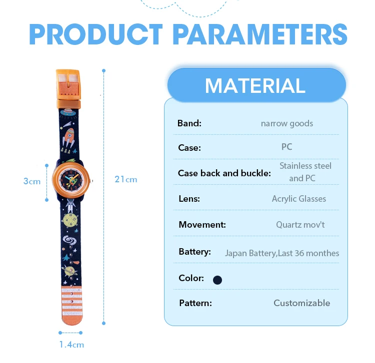 Universe High Quality Ultra-thin Ribbon Children Watch Cartoon Quartz Watches Boys Watches