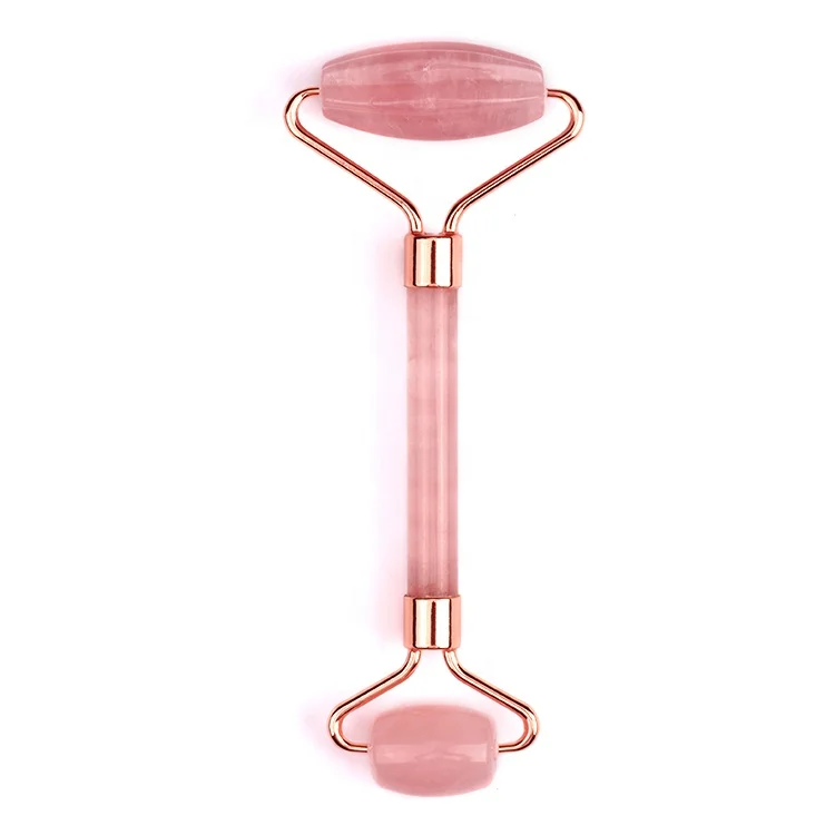 Custom Logo Natural Quartz Green Gemstone Roller Face Lifting Pink Gua Sha Crystal Jade Roller