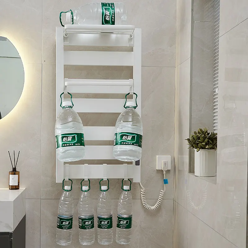 LCD Controller Intelligent Bathroom Hotel Sterilization And Mite Removal Electric Towel Warmer Aluminum Heated Towel Rack