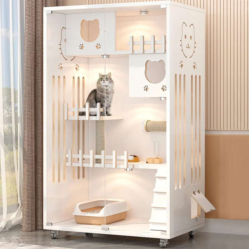 New Design Light Luxury Pet Cottage Cats Pet House Custom Modern Indoor Furniture House Carriers Small Animal