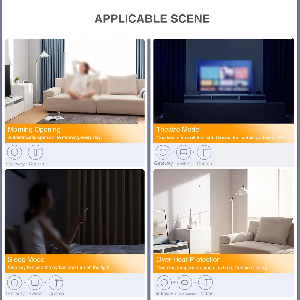 Factory sale Tuya Smart Home Electric Motorized Curtain System super quiet Ceiling Aluminium Smart Curtain Track Rail