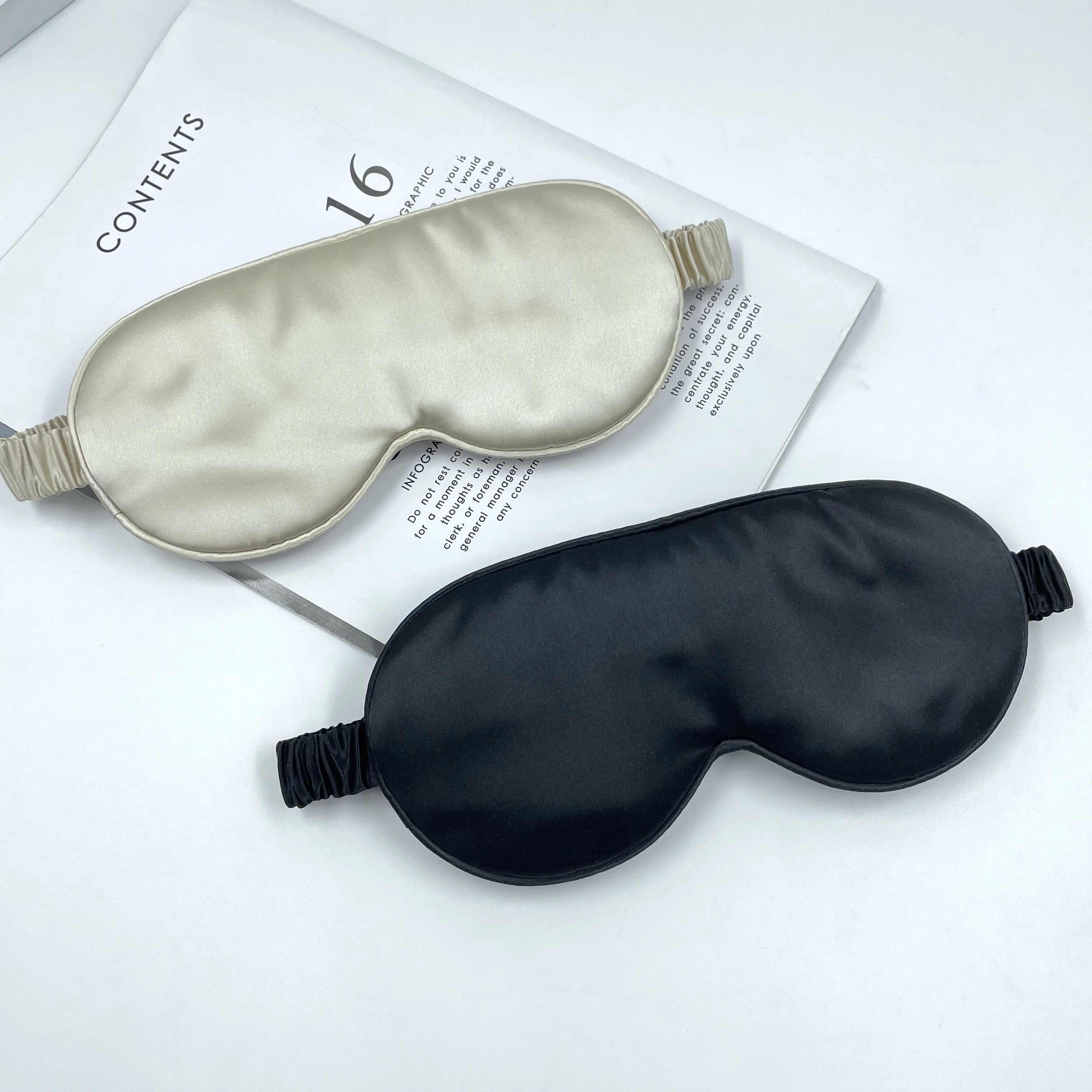 Custom 100% mulberry silk eyemask 16/19/22mm 3D Design Contour Eye Mask  lucky leaves embroidery silk sleep mask