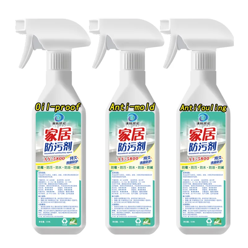 Antifouling and sealing of kitchen countertops and protective agents against oil stain and color penetration