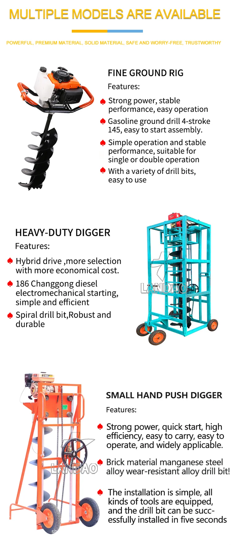 Portable Land Trench Hand Small Digging Machine For Sale